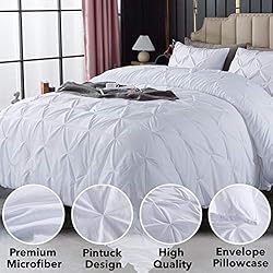 Andency White Queen Comforter Set(90x90Inch), 3