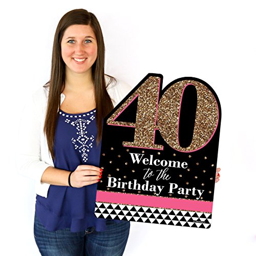 Big-Dot-of-Happiness-Chic-40th-Birthday-Pink-Black-and-Gold-Party-Decorations-Birthday-Party-Welcome-Yard-Sign