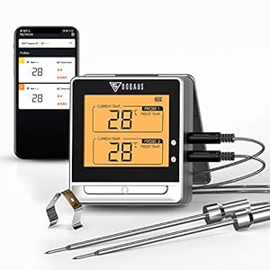 DOQAUS Vleesthermometer Bluetooth met 50m Bereik, Digitale BBQ Thermometer met Groot Display, Magneetontwerp…
