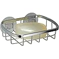 iDesign Gia Stainless Steel Suction Bar Soap Dish - 5" x 4" x 1.75", Chrome