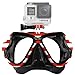 GoMax GoPro Dive Scuba Diving Mask also for snorkel / snorkeling Twin Lens for Adults and Youth w/ Tempered Glass with Free Soft Mesh case Works with ALL GoPro Camera Models