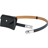 Lafillmiss Women's Skinny Leather Belt - Adjustable Alloy Turn Lock, Solid Color - Ideal for Dresses, Jeans, and Coats