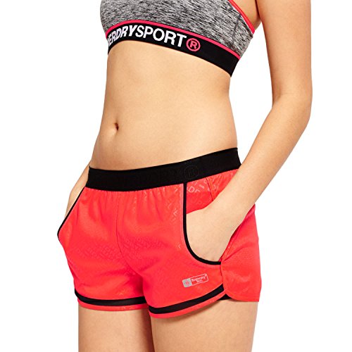 SUPERDRY Sport Mesh Insert Shorts Women (M, Shocking Red SD Sport)