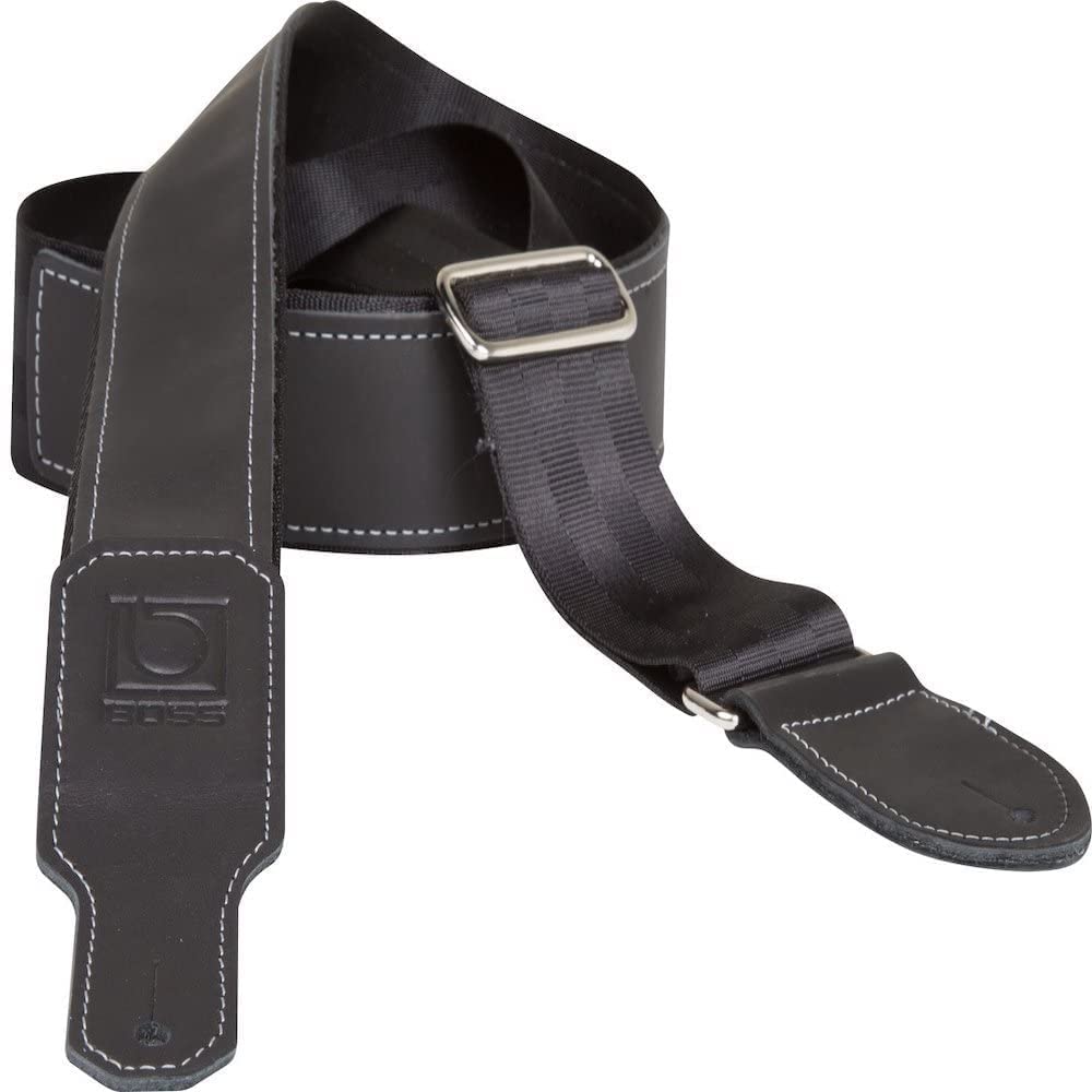 BOSS Bsh-20-Blk Hybrid Instrument Strap, Black, 2-Inch/5Cm Width
