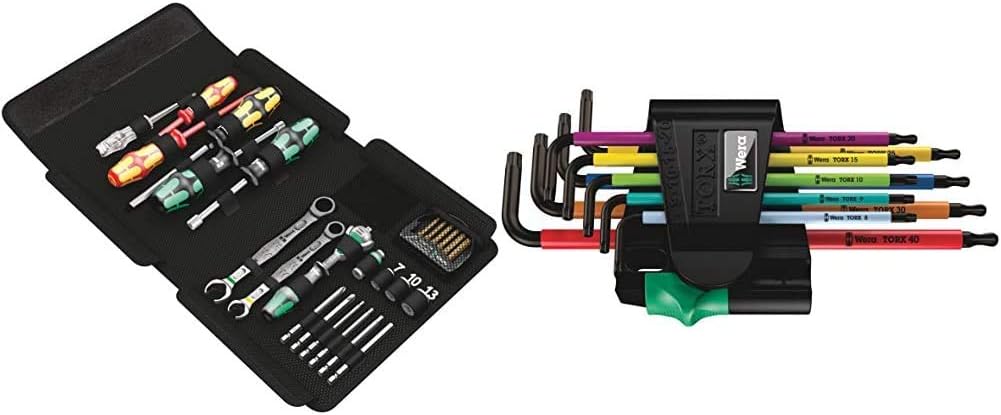 Wera Kraftform Kompakt SH 1 Plumbkit, 25pc, 05135927001 & 967SPKL/9BO Multicolour TX-Key Set, TX8 - TX40, 9pc, 05073599001