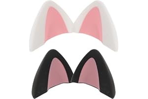 Kisangel 2 Pairs Silicone Cat Ear Headphone Accessories, Removable and Playful Attachments for Gaming