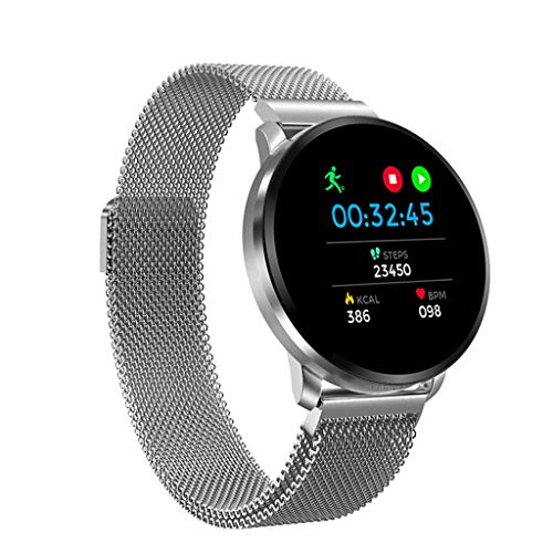 Smart Watch with Bluetooth, Fitness Tracker Heart Rate Monitor Smart Bracelet IP68 Waterproof Health Activity Tracker Pedometer for Smartphone(Silver)