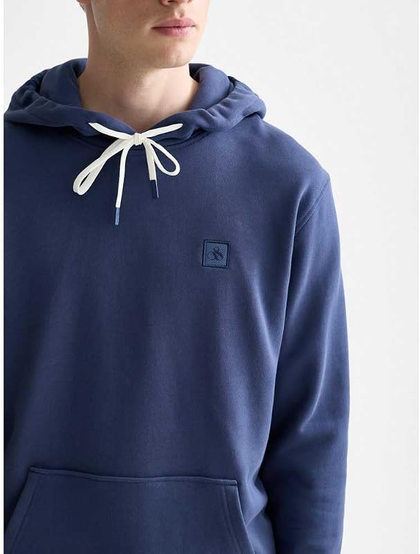 Herren Essential Badge Logo Hooded Sweatshirt, Oceana, M EU