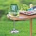 Tovolo Outdoor Wine Holder Bamboo Table, Holds 2 Wine Glasses, Collapsible Table With Ground Stake, Outdoor Wood Table & Wine Glass Holder for Outdoor Entertaining