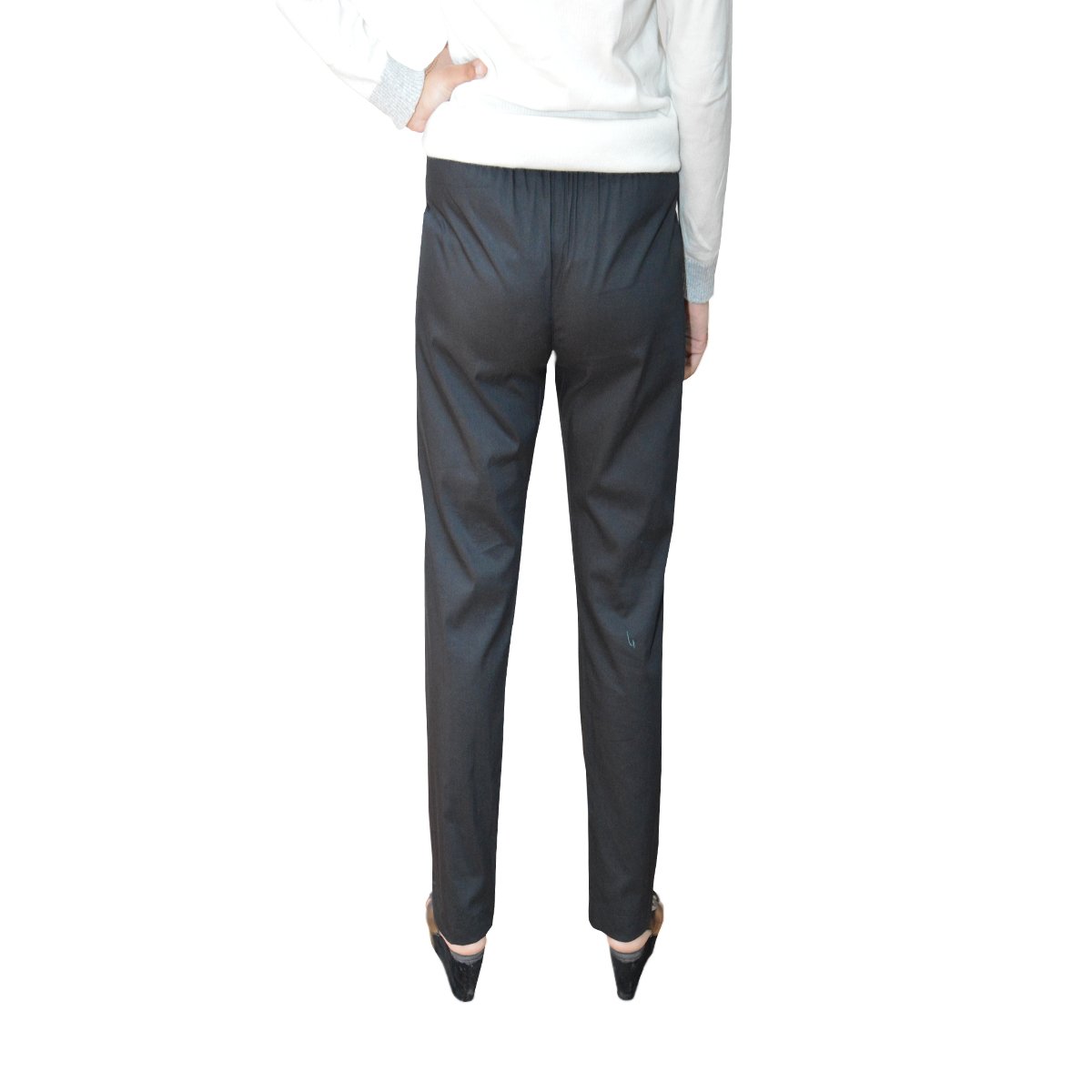 apella black cotton pant palazzo with 2 side pocket