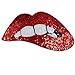 Special100% 2 Pcs Large Red Lips Embroidered sew on Patches for Clothing Red Sequins Lips Punk Patches DIY Motif Applique,10.85(W) *5.19(L)