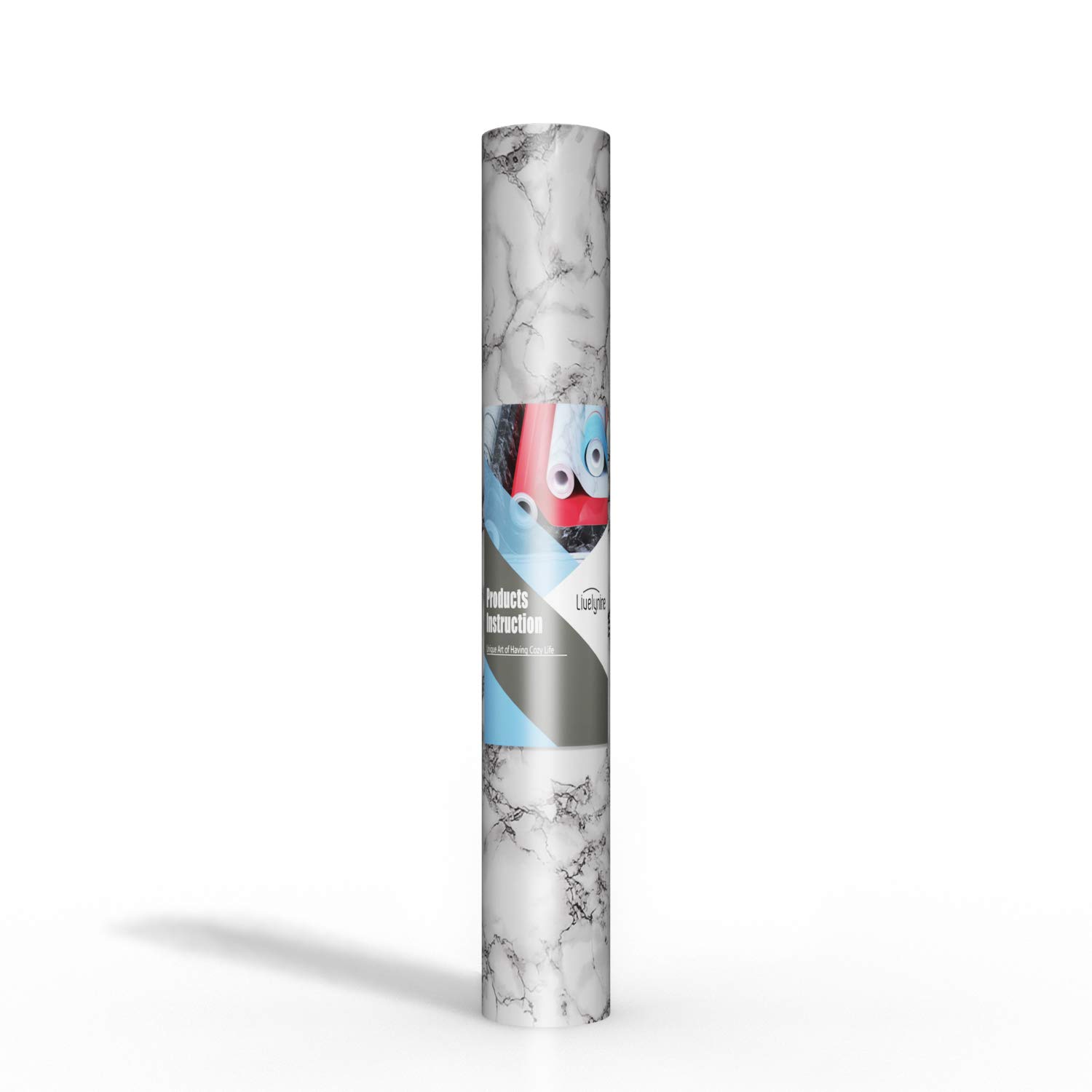 Livelynine Marble Wall Paper Kitchen Countertop Peel and Stick Wallpaper Waterproof Contact Paper Self Adhesive Vinyl Wrap for Bathroom Countertops Table Desk Furniture Counter Top Covers 15.8x78.8 in