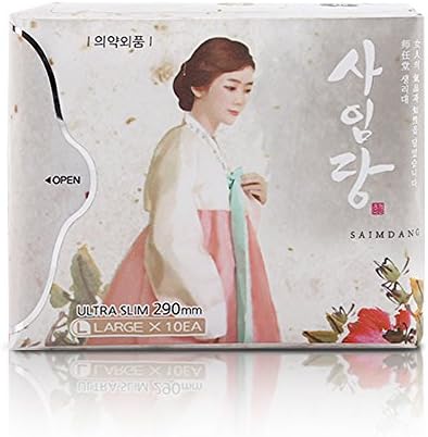bodmi saimdang saenglidae, Sanitary Pads - Ultra Slim 29 cm in length, Large, Winged, 100% Cootton Cover, Anti-Reverse Flow, Pack of 10EA