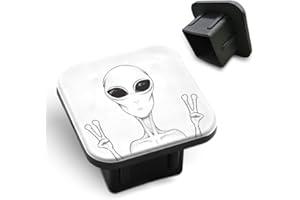 Tnomchey Alien Trailer Hitch Plug Cover Shows Peace Sign Humanoid Martian Space Rubber Receiver Tube Hitch Plug Tow Tube Base Protection Accessory Fits Most Car Models
