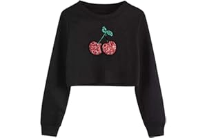 G-Amber Girls Crop Tops Sweatshirts Kids Cute Long Sleeve Printings Fashion Pullover Shirt