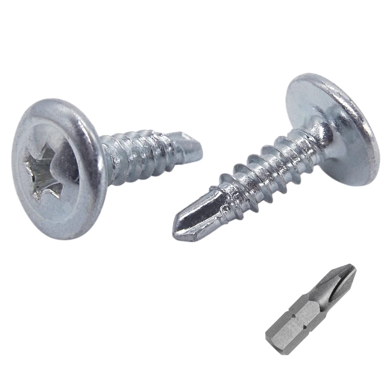 (Pack of 50 pcs) Zinc Plated Steel 4.2 x 16 mm Screws, Phillips Modified Truss Head, Self-Drilling Sheet Metal Screw, Self Tapping (50, 4.2 x 16 mm) — image 1