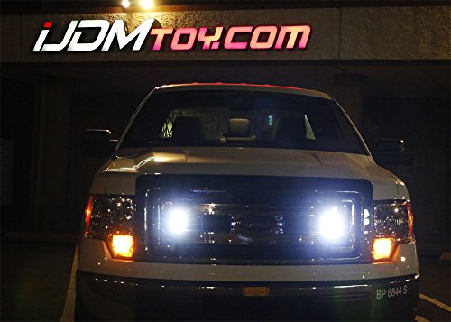iJDMTOY (2) High Power 3-LED Daytime Running Light Kit For Truck SUV 4x4 Behind Grille, Cool White Color