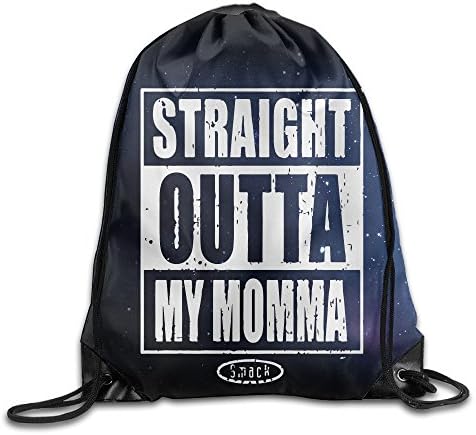 Straight Outta My Momma18 Cool Drawstring Travel Sports Backpack