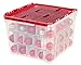 IRIS USA WL-60 CLR/CLRTINT PP RED W 6PK [PR 9-1] IRIS Wing Lid Storage Box with Ornament Divider