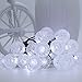 LALAPAO Globe String Lights 2 Pack Solar Powered Outdoor Lights 30 LED 19.7ft Crystal Ball Fairy String Light for Christmas Xmas Tree Garden Path Patio Home Lawn Holiday Wedding Decor Party (White)