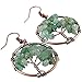 SUNYIK Green Aventurine Stone Dangle Earrings for Women(Copper Plated)