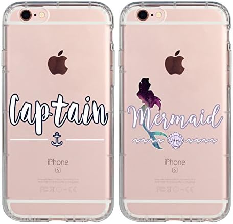 1 iPhone 6 plus(6splus) Princess &amp; Prince Captain &amp; Mermaid Couple Matching Anniversary Christmas Gifts iPhone 6 Plus Soft Clear Couple Cases