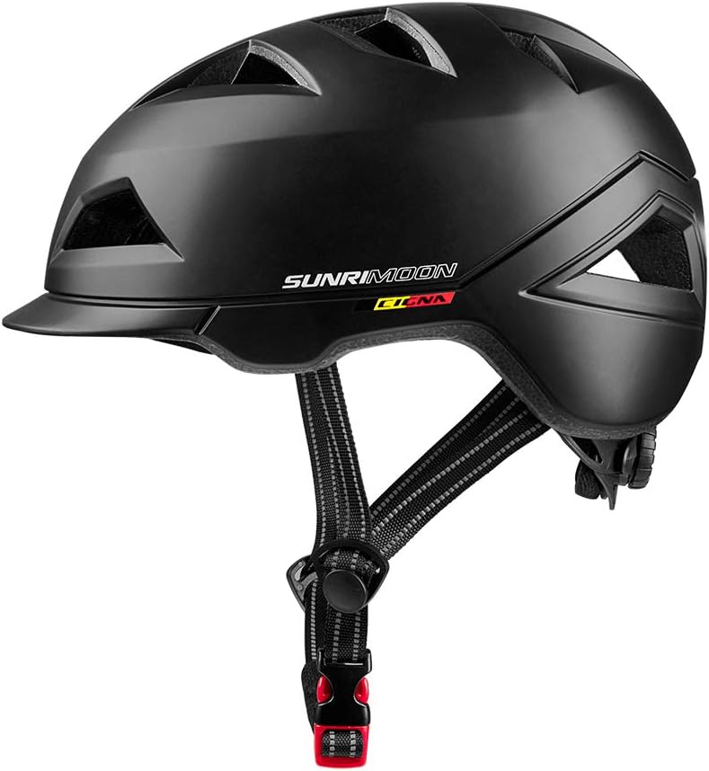 SUNRIMOON Adult Bike Helmet with Rechargeable USB Light, Urban Commuter