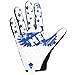 Cycling MTB Gloves with American Flag Design for Motocross Climbing Hiking (Blue and White, Large)