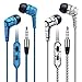 Earbuds for galaxy, Pofesun 2 Pack In-ear Headphone High Resolution Earbuds (Blue+White)