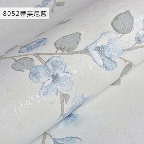 Reyqing Wallpaper, Retro Green, Idyllic Flowers, Bedroom, Living Room, Tv Backdrop, Non-Woven Wallpaper,Tiffany Blue 8052,Wallpaper Only