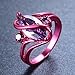 RongXing Jewelry 2016 New Amethyst Diamond Ring,14KT Gold Red 