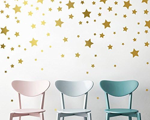 140 Star Wall Decals - Gold Star Decals, Nursery Wall Decals, Star Wall Stickers, Removable Wall Decals, Kids Wall Decor , Nursery Decor g37