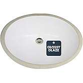 Nantucket Sinks Undermount Bathroom Sink – 17" x 14" Interior Oval Bowl, White Bath Sink for Vanity, High Gloss Vitreous Chin