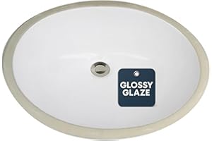 Nantucket Sinks Undermount Bathroom Sink – 17" x 14" White Bath Sink for Vanity, Oval Bowl – High-Gloss Vitreous China, Scratch & Stain Resistant – Great Point UM-17X14-W-K