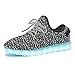 [NEW SIZE VERSION] LeoVera Men's & Women's LED Shoes Luminous Flashing Sneakers LVYZ86-Grey-39