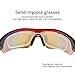 Polarized Sports Sunglasses, Poshei P01 Outdoor Sun Glasses with 5 Interchangeable Lenses for Men Women Baseball Cycling Fishing Golf (Red&Grey)