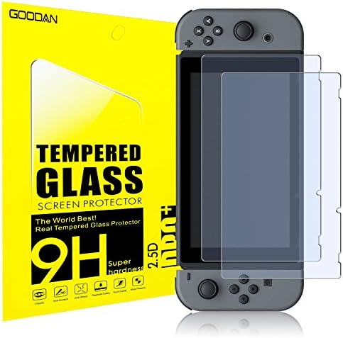 Goodan Tempered Glass HD Screen Protector for Nintendo Switch 2017 (2-Pack),HD clear Nintendo Switch tempered Screen Protector with Oleophobic coating