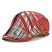 FayTop Men's Cotton Flat Cap Newsboy Ivy Irish Cabbie Scally Cap Cabbie Driving Caps Hats E90-red