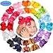 16 Pcs 6 Inch Hair Bows Clips Baby Girls Toddlers Big Bow Alligator Hair Clips Solid Ribbon Head Wear Accessory primary