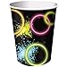 Glow Party Supply Pack for 16 Guests: Straws, Dinner Plates, Cups, Luncheon Napkins, and Table Cover