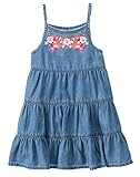 Gymboree Big Girls' Short Sleeve Chambray Dress Embroid Neck