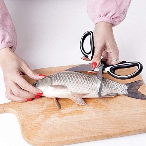 Heavy Duty Kitchen Shears - Soufull Multifunction Kitchen Scissors with Blade Cover -Purpose Utility Scissors for Chicken, Poultry, Fish, Meat, Vegetables, Herbs, BBQ - Multipurpose Kitchen Scissors