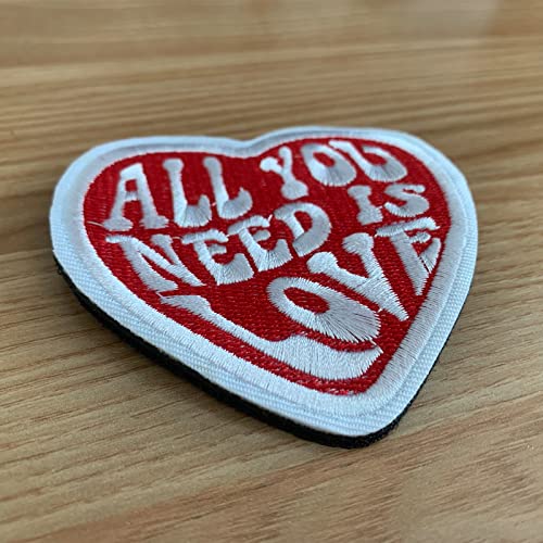 TACVEL 2 Pieces All You Need is Love Milltary Patch, Embroidered Applique Hook & Loop Patch for Caps, Backpacks, Clothes, Vest, Military Uniforms, Tactical Gears Etc