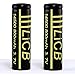 LiCB 14500 Battery 2 Pack 800mAh 3.7V Lithium ion Rechargeable Flat Top