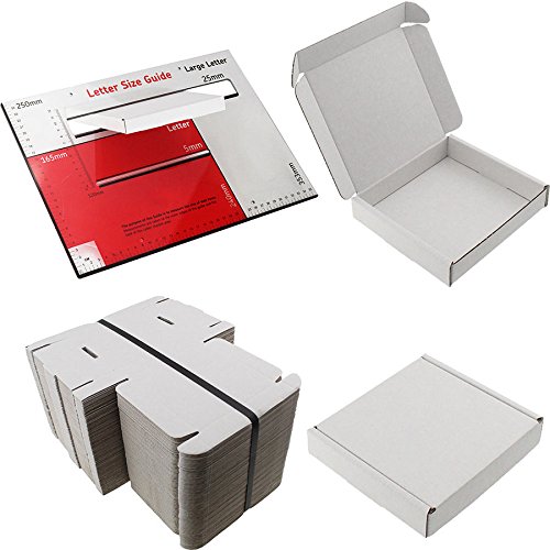 MEG4TEC White Box Mini Square 10x10x2cm (4x4x0.8 Inches), Mailing Postal PIP Large Letter Boxes (Pack of 100)
