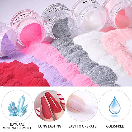 NICOLE DIARY Dip Powder Nail Kit Starter 10 Colors White Nude Pink