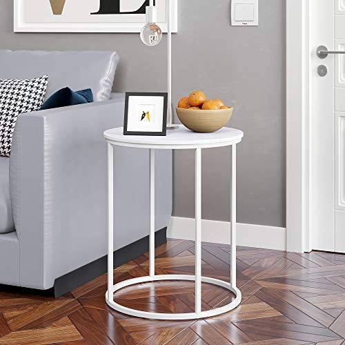 HOMEFORT Round End Table, Sofa Side Table, Coffee Table,20 Inch Beside