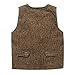 Coodebear Boys' Girls' Letters Lined Pockets Buttons V Collar Vests Brown Size 3T