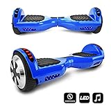 CHO Electric Self Balancing Dual Motors Scooter Hoverboard with Built-in Speaker and LED Lights - UL2272 Certified (-Blue)
