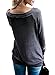Flywm Women's Long Sleeve Off Shoulder Boat Neck T Shirt Casual Loose Tunic Tops